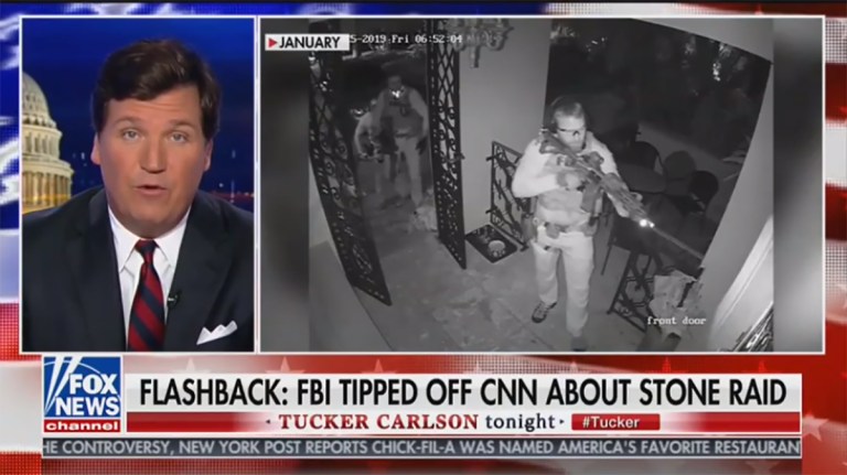Tucker Carlson revives claim that feds ‘tipped off’ CNN of Roger Stone raid