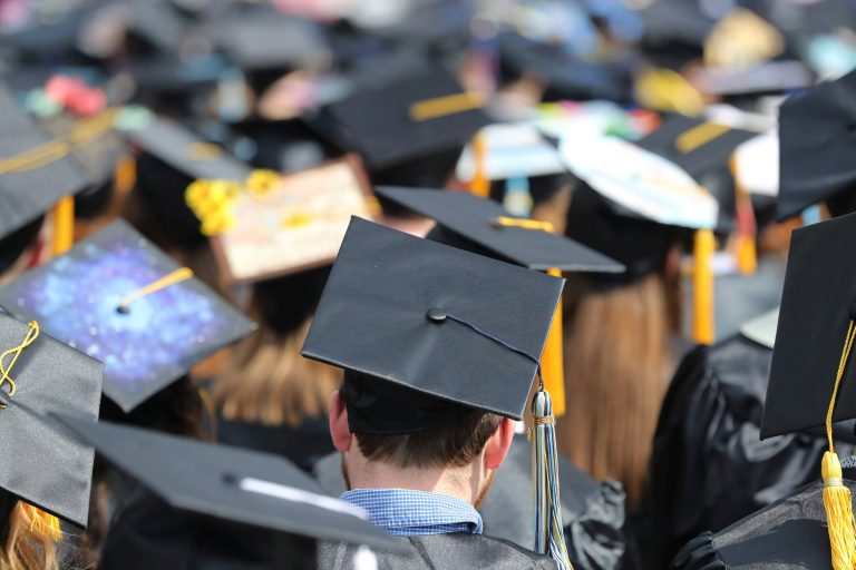Graduates at the University of Toledo commencement ceremony in Toledo, Ohio. 