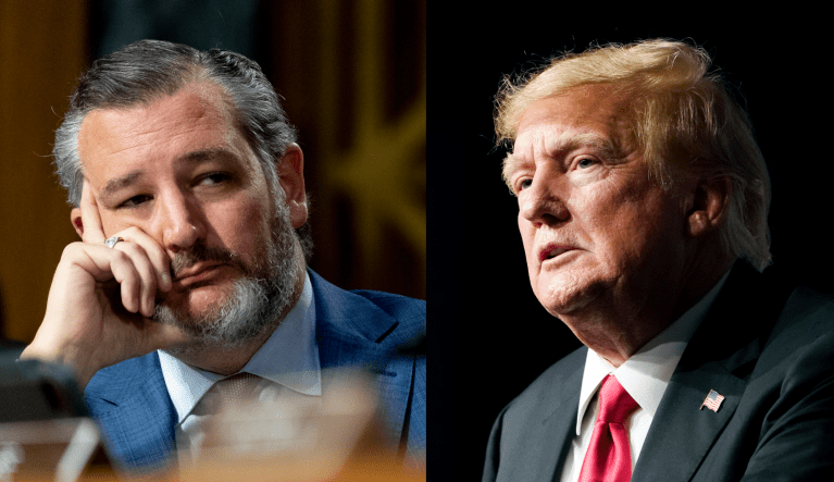 From left to right: Sen. Ted Cruz (R-TX) and former President Donald Trump.