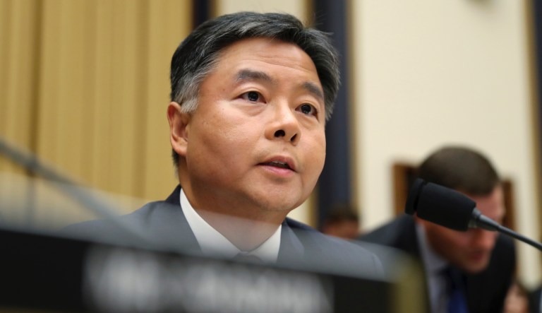 FILE - In this July 24, 2019 file photo Rep. Ted Lieu, D-Calif., asks questions to former special counsel Robert Mueller, as he testifies before the House Judiciary Committee hearing on his report on Russian election interference, on Capitol Hill, in Washington. 