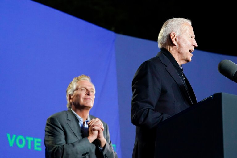 Joe Biden helps Terry McAuliffe paint Youngkin as an ‘acolyte of Donald Trump’