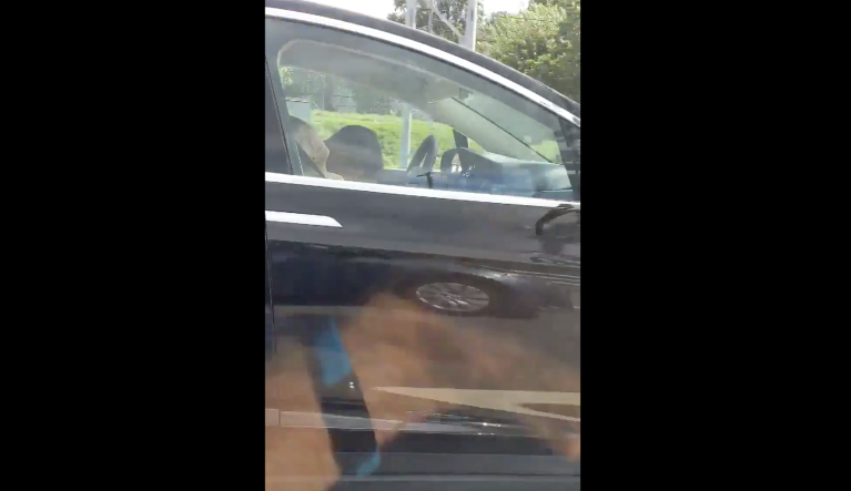 A man and woman fell asleep on the highway inside their Tesla.