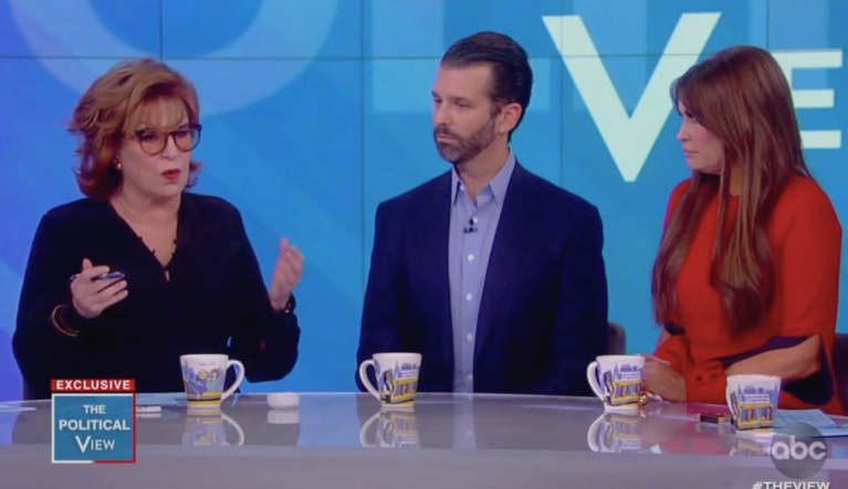 ‘Are you questioning my character?’: Whoopi defends Joy Behar after Trump Jr. says she wore blackface