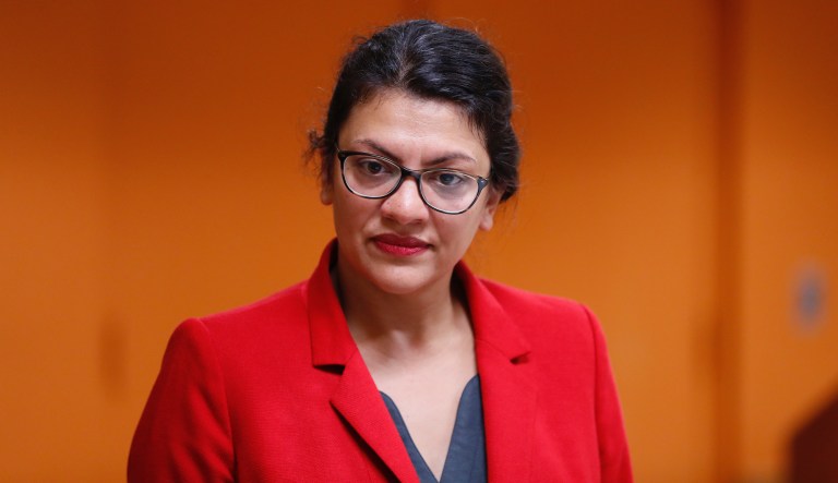 U.S. Rep. Rashida Tlaib, D-Mich. speaks to constituents in Wixom, Mich., Thursday, Aug. 15, 2019. 