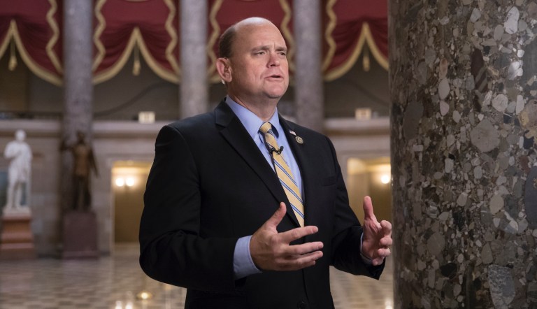 In this June 4, 2013 file photo, Rep. Tom Reed, R-N.Y., asks a question during a the House Ways and Means Committee hearing on Capitol Hill in Washington. The upstate New York congressman said he and his family were threatened after a dead animal and a brick bearing a family memberâs name were found at his home on Friday, Oct. 23, 2020. 