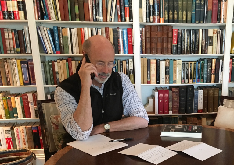 Gov. Tom Wolf at his family home in Mt. Wolf, York County Pennsylvania, during his interview with Washington Examiner reporter Salena Zito.