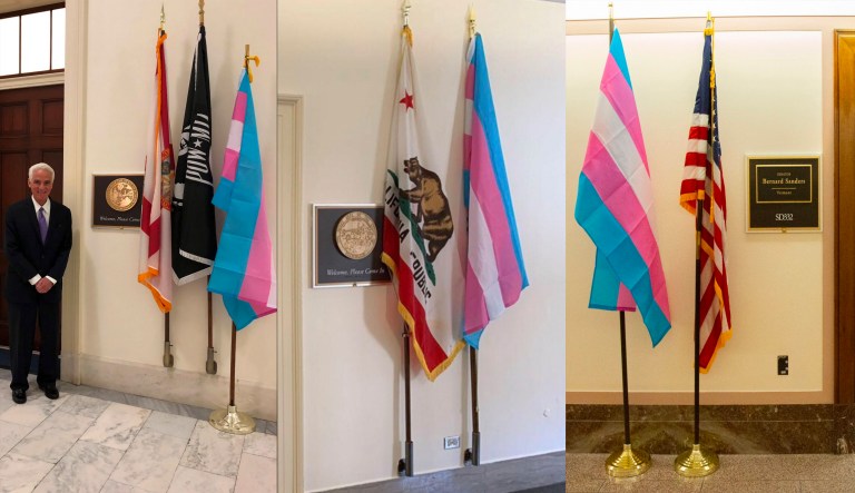 Transgender flags Capitol Hill.