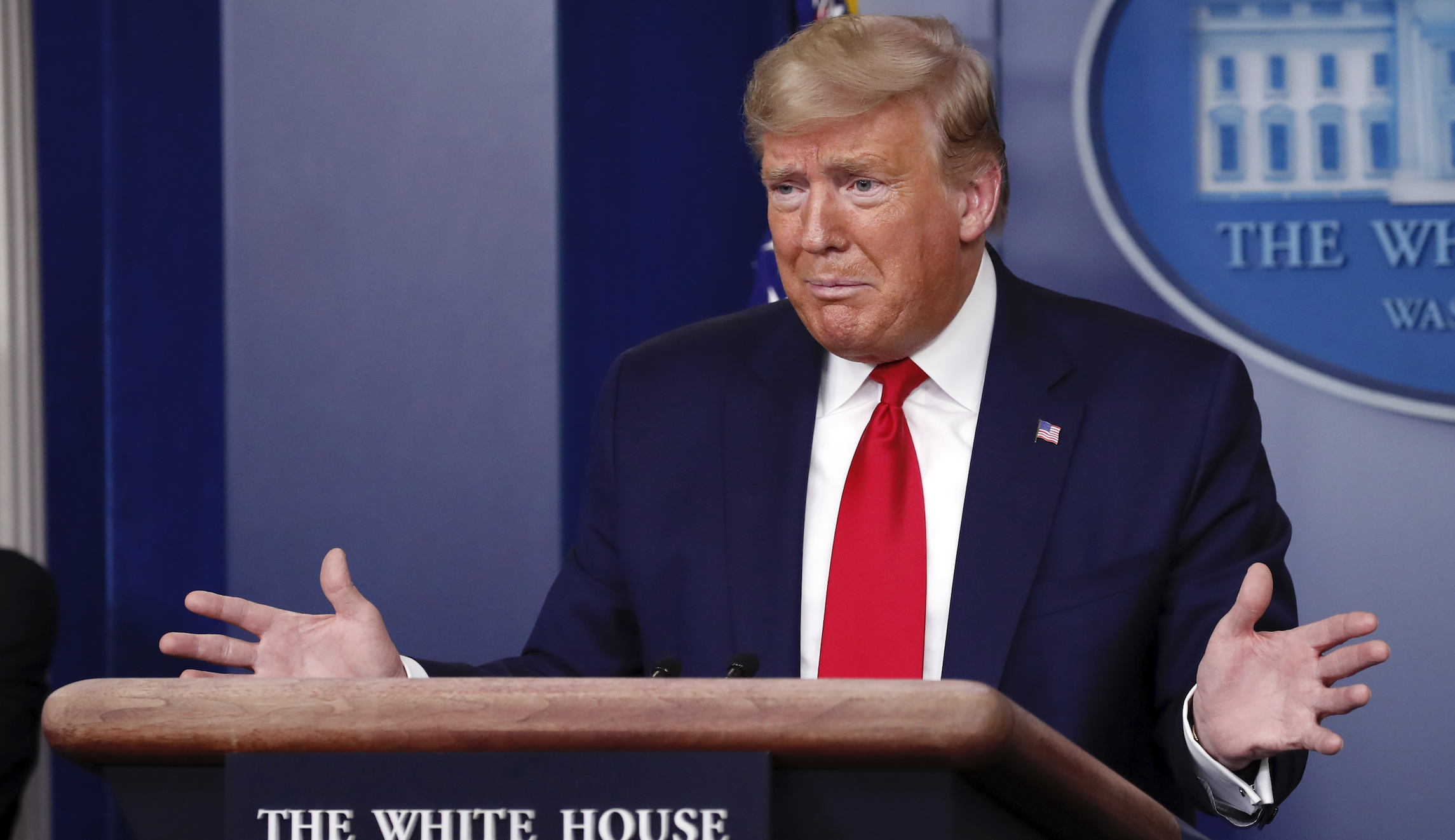 ‘I’ll kiss it goodbye’: Trump announces hospital ship leaving ahead of schedule to help with the coronavirus pandemic