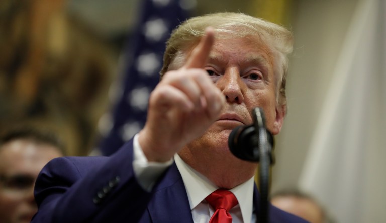 President Donald Trump speaks after a signing ceremony for a trade agreement with Japan in the Roosevelt Room of the White House, Monday, Oct. 7, 2019, in Washington.