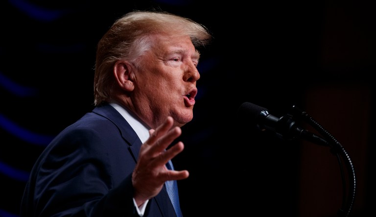 President Donald Trump speaks during an event on kidney health at the Ronald Reagan Building and International Trade Center, Wednesday, July 10, 2019, in Washington.