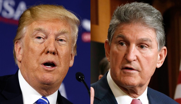 President Trump and West Virginia Democratic Sen.  Joe Manchin. 