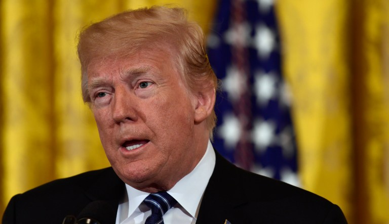 FILE - In this May 18, 2018, file photo, President Donald Trump speaks in the East Room of the White House in Washington. The Trump administrationâs latest push to wring funding from Planned Parenthood and other federally funded family planning clinics could serve as a rallying cry for conservative voters, who remain deeply loyal to the president heading into the midterm elections. Trump has also been focused on issues that galvanize his base, holding a series of events to rail against the dangers of illegal immigration and wading anew into the fight over abortion rights.