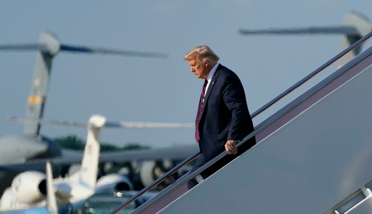 Trump goes on the offensive against Biden over pandemic handling