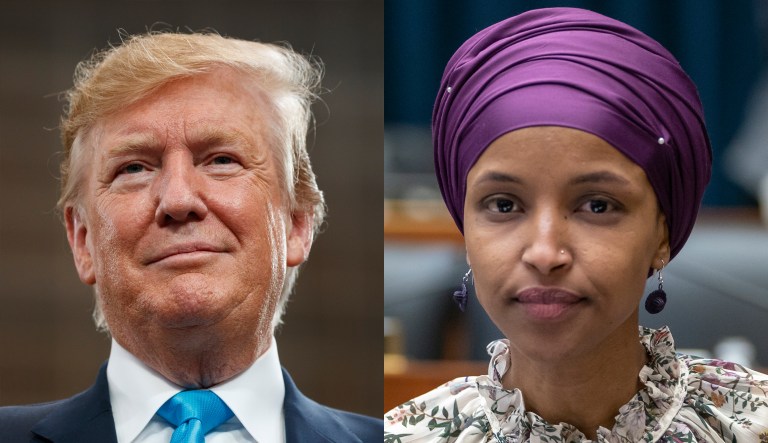 Donald Trump, Ilhan Omar.
