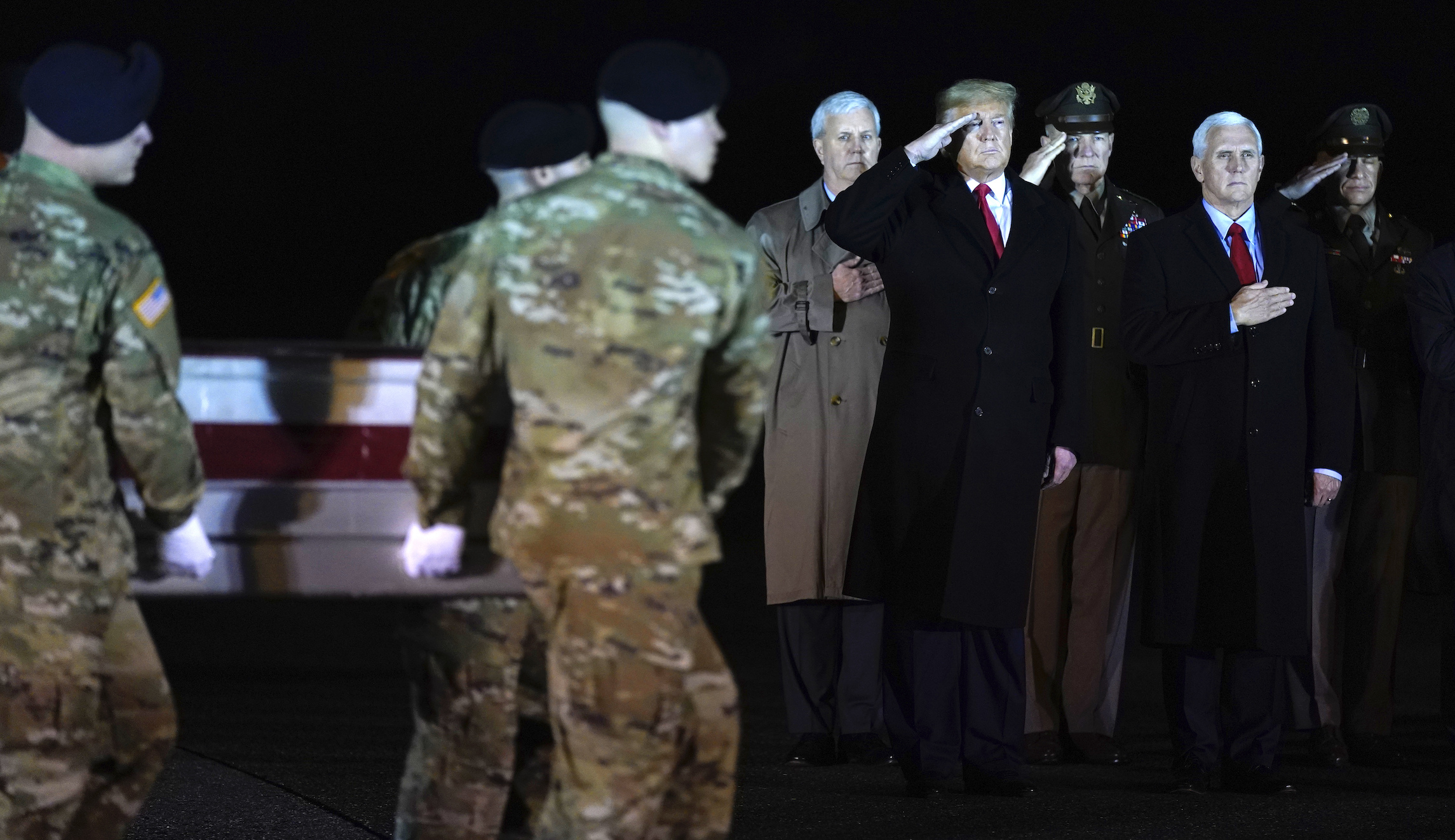 Trump and Pence pay respects to two US soldiers killed in Afghanistan