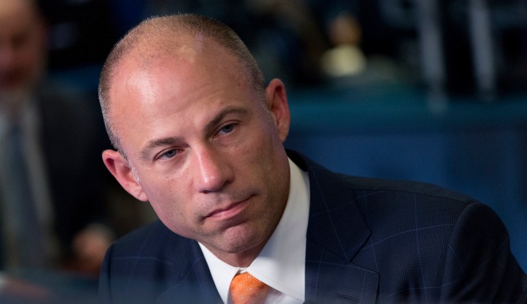 Michael Avenatti, Stormy Daniel's attorney, is interviewed on the Cheddar network, Thursday, May 10, 2018, in New York.