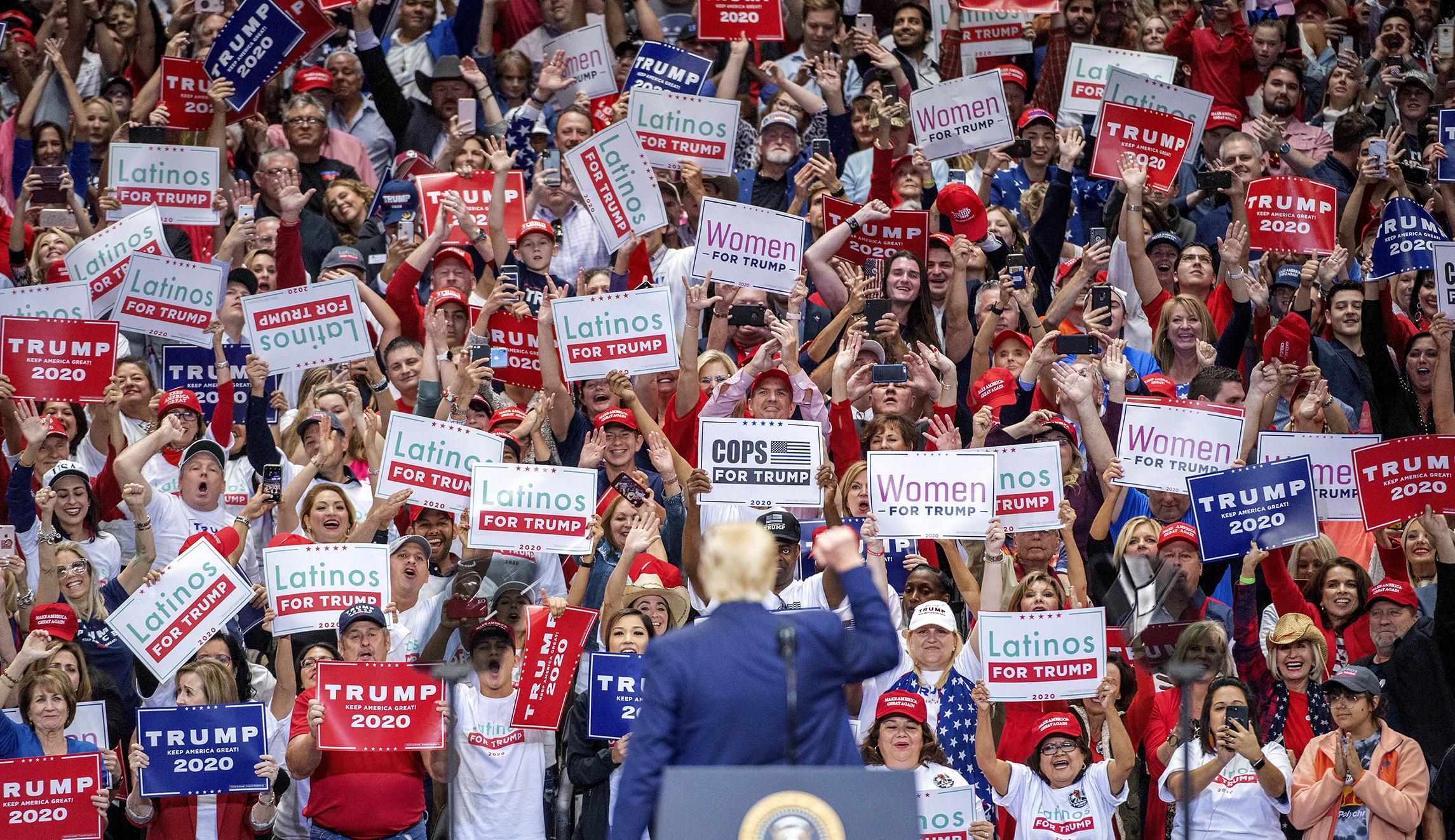 2020: Trump expands base, beating Biden, Sanders, Buttigieg, tied with Warren