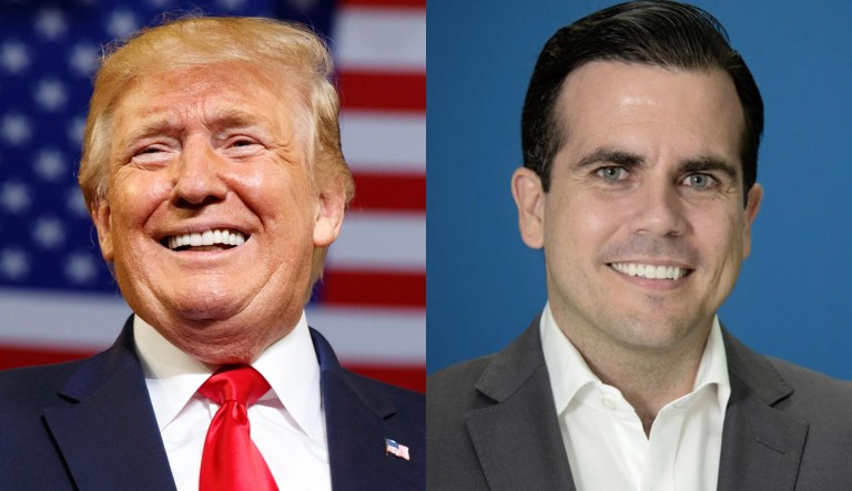 Pictured are Donald Trump, left, and Ricardo RossellÃ³, right.