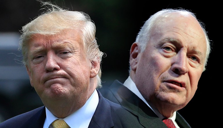 Donald Trump and Dick Cheney are seen.