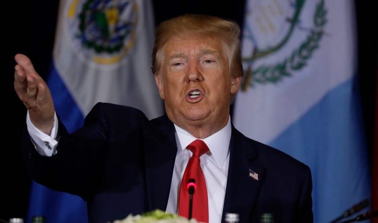 President Donald Trump speaks at a multilateral meeting on Venezuela at the InterContinental New York Barclay hotel during the United Nations General Assembly, Wednesday, Sept. 25, 2019, in New York.