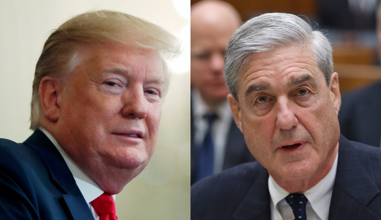 Donald Trump and Robert Mueller are shown.