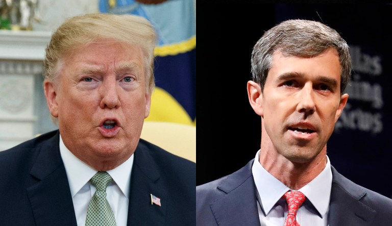 Donald Trump and Beto O'Rourke are shown.