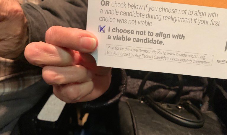 A ballot from Council Bluff's 18th distrct caucus.