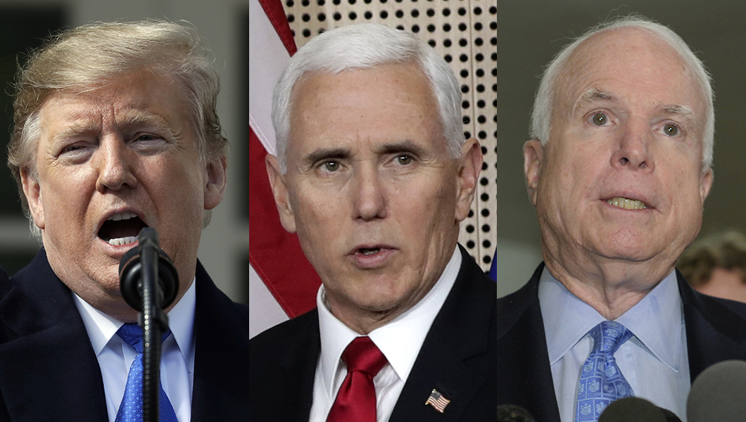 Trump is heir to John McCain, Mike Pence tells Europe