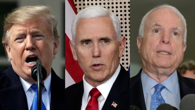 Trump is heir to John McCain, Mike Pence tells Europe