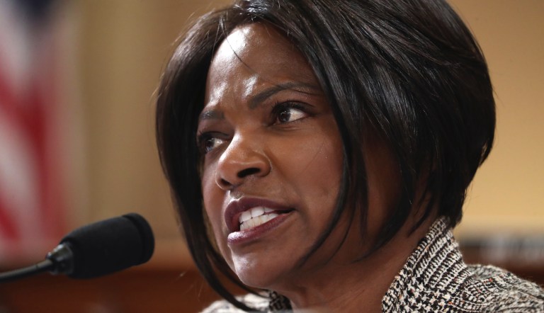Rep. Val Demmings, D-Fla., questions top U.S. diplomat in Ukraine William Taylor, and career Foreign Service officer George Kent, at the House Intelligence Committee hearing on Capitol Hill in Washington, Wednesday, Nov. 13, 2019, during the first public impeachment hearing of President Donald Trump's efforts to tie U.S. aid for Ukraine to investigations of his political opponents.