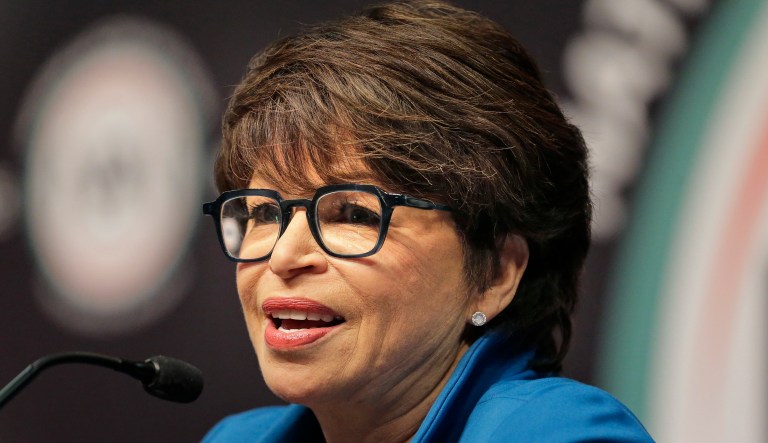 Valerie Jarrett, former senior advisor to President Obama, speaks during the National Action Network Convention in New York, Wednesday, April 3, 2019.
