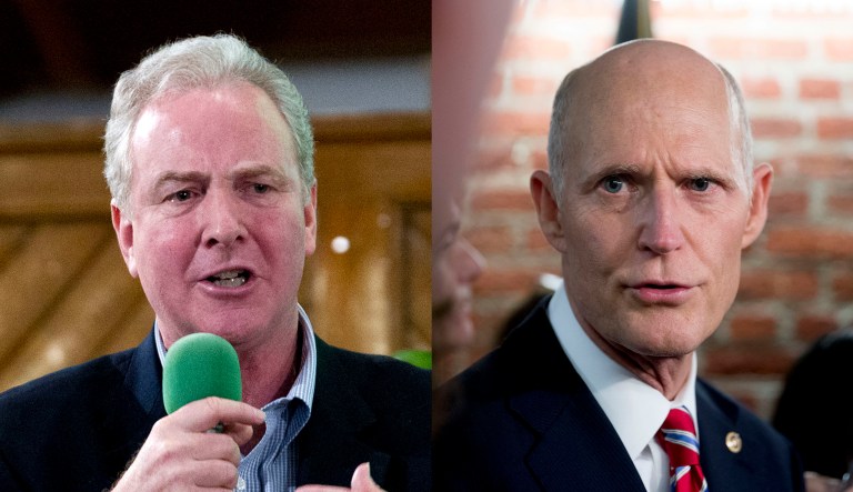 Chris Van Hollen and Rick Scott are seen.