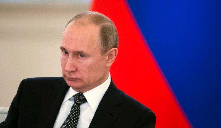 Russian President Vladimir Putin chairs a meeting of the State Council in the Kremlin in Moscow, Russia, Thursday, April 5, 2018.