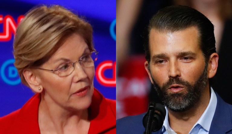 Elizabeth Warren, Donald Trump Jr.