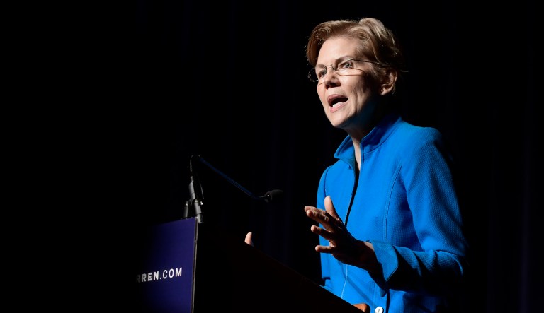 Elizabeth Warren, United States senator from Massachusetts and one of the many Democrats running for president in 2020, speaks at the "Community Conversation about Puerto Rico and its Recovery" held at the Alejandro Tapia y Rivera Theater, in San Juan, Puerto Rico, Tuesday Jan. 22, 2019. Warren addressed the hardships Puerto Rico has endured in the past two years, particularly its debt crisis and the recovery in the aftermath of Hurricane Maria.