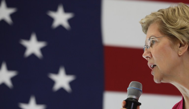 Democratic presidential candidate Sen. Elizabeth Warren, D-Mass., campaigns Wednesday, Oct. 30, 2019, at the University of New Hampshire in Durham, N.H.