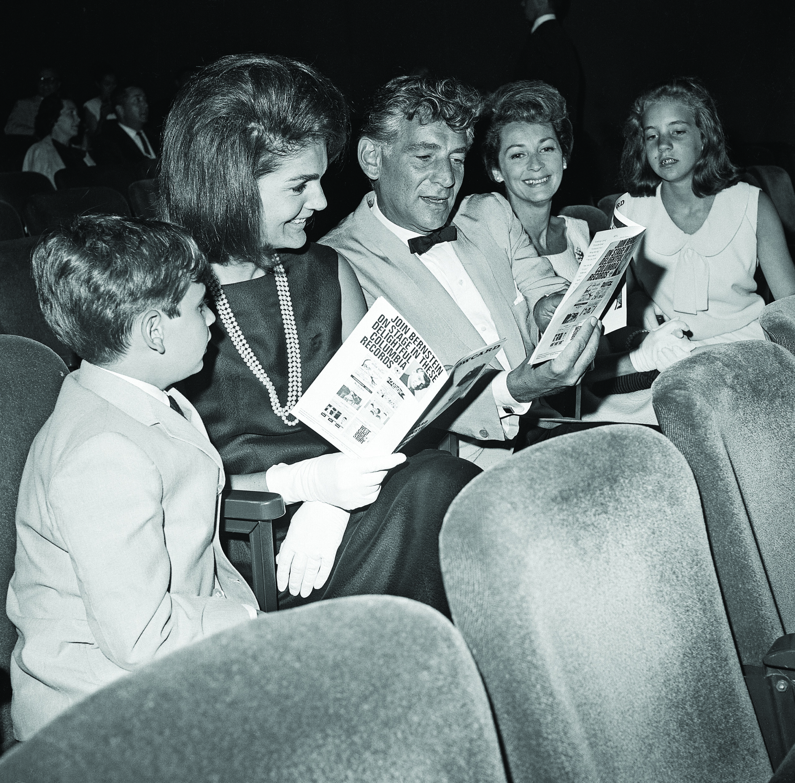 Leonard Bernstein with wife and Jackie Kennedy