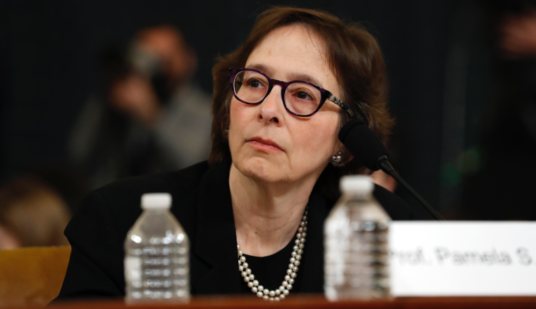 Constitutional law scholar Stanford Law School professor Pamela Karlan testifies during a hearing before the House Judiciary Committee on the constitutional grounds for the impeachment of President Donald Trump, Wednesday, Dec. 4, 2019, on Capitol Hill in Washington. (AP Photo/Jacquelyn Martin)