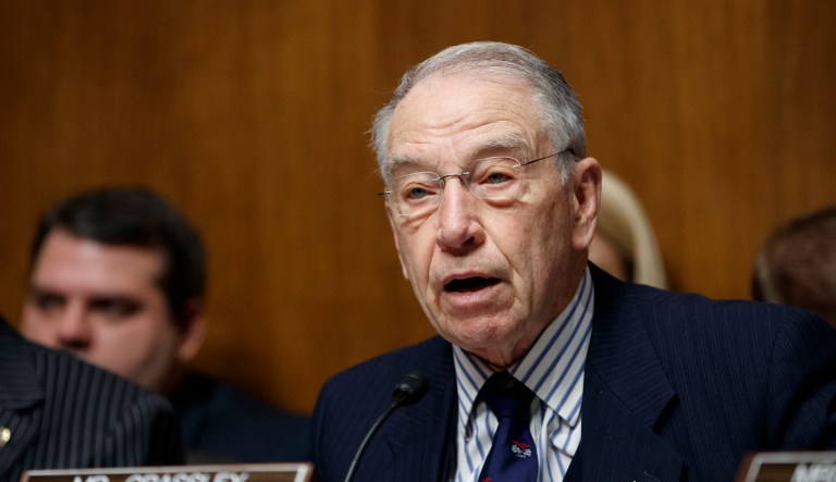 FILE - In this March 7, 2017 file photo, Senate Judiciary Committee Chairman Sen. Chuck Grassley, R-Iowa speaks on Capitol Hill in Washington.