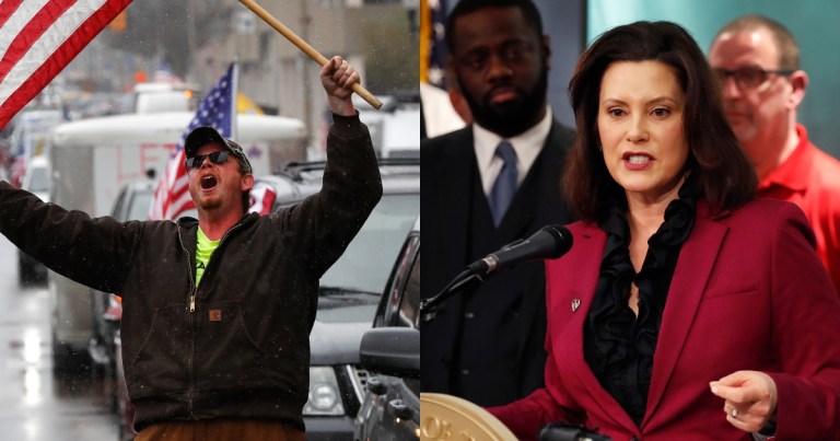 Michigan protesters chant ‘Lock her up’ while demonstrating against governor’s stay-at-home order