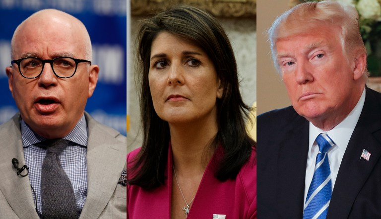 Michael Wolff, Nikki Haley, Donald Trump.