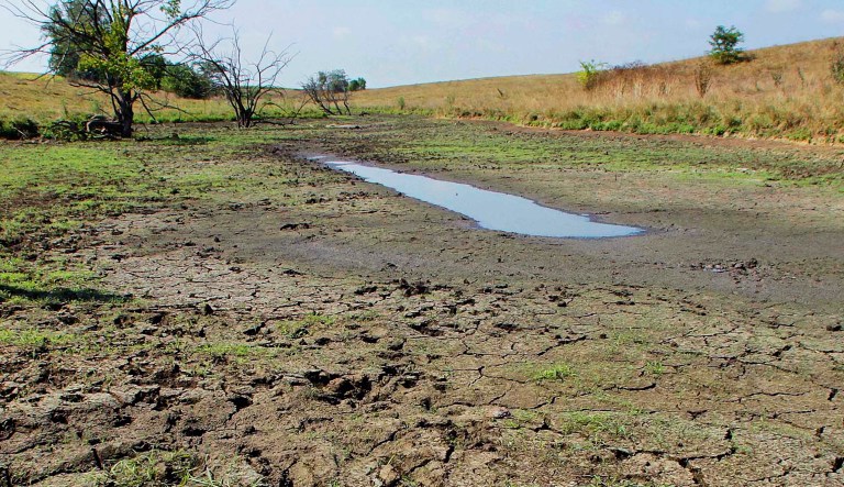 FILE - In this Aug. 3, 2012, file photo, a small amount of water is seen in a pond in the cattle pasture that serves as the water source for a cattle ranch in Tallula, Ill. The Trump administration has said it opposes a 2015 rule giving EPA discretion to regulate waters and wetlands far upstream from navigable lakes and rivers, while environmental groups are defending it in court.