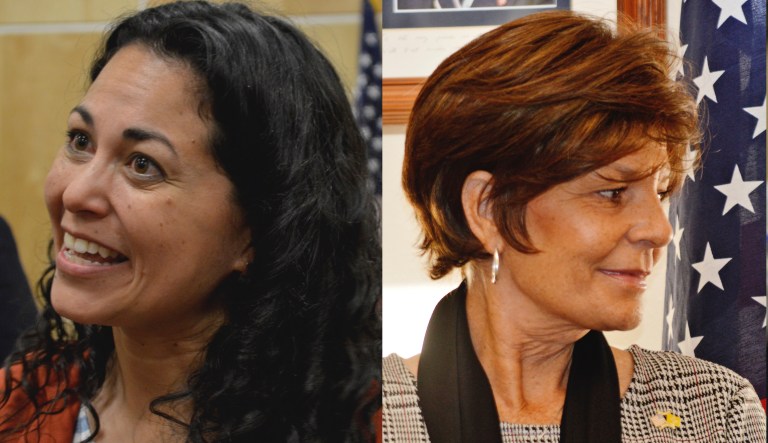 Republican Yvette Herrell (right) defeated incumbent Democratic Rep. Xochitl Torres Small (left) in a rematch election after losing the southern House district when the two faced off in 2018.