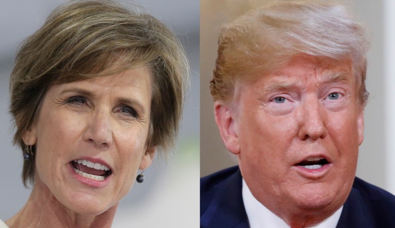 Sally Yates and Donald Trump.