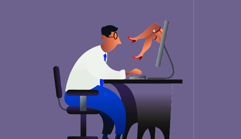 Out with books, in with porn