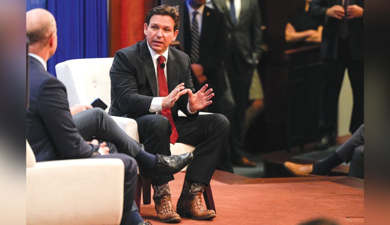 DeSantis’s boots are made for walking … and talking