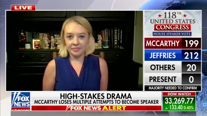 Sarah Westwood on Fox News with Neil Cavuto discussing the results of the sixth House Speaker vote