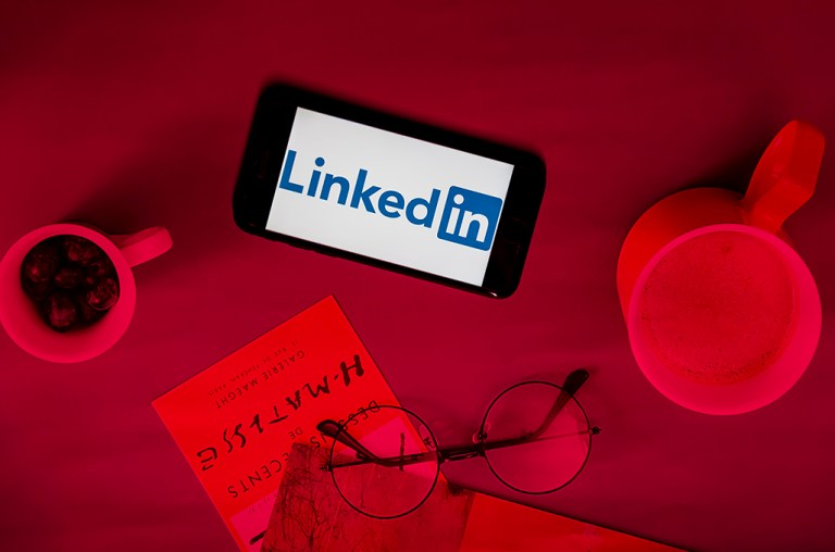 May 24, 2023, India: In this photo illustration, the LinkedIn logo seen displayed on a mobile phone screen.