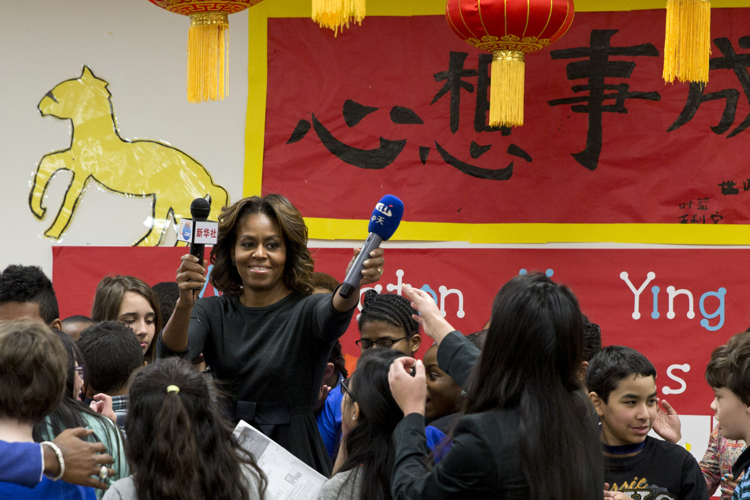First lady gets China trip tips from 6th graders