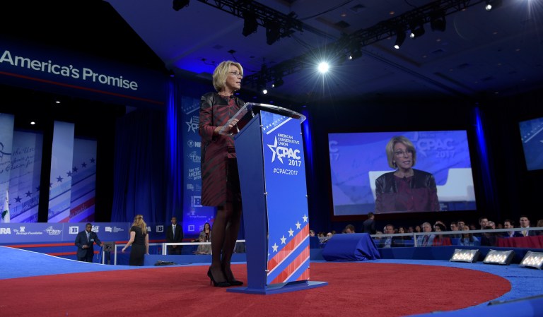 DeVos declines to make social-conservative argument against bathroom policy at CPAC